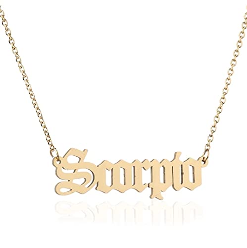 Collar con colgante de constelación de signos del zodiaco de Escorpio chapado en oro para mujeres regalos de cumpleaños