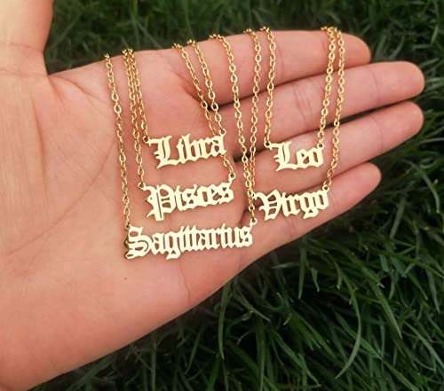 Collar con colgante de constelación de signos del zodiaco de Escorpio chapado en oro para mujeres regalos de cumpleaños