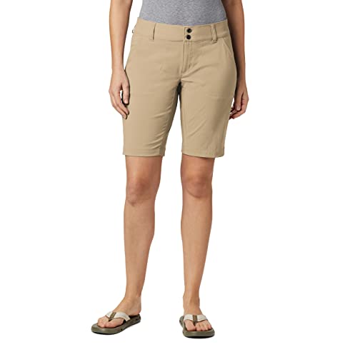 Columbia Saturday Trail Long Pantalones Cortos, Mujer, Color British Tan, tamaño 18