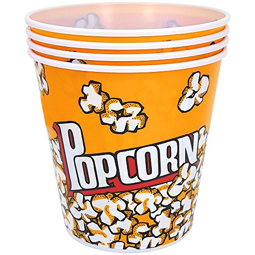 com-four® 8X Cubo de Palomitas de maíz - Cuenco de Palomitas de maíz con una Capacidad de 2,8 litros - Bol de Palomitas para la Cine en casa (08 Piezas)