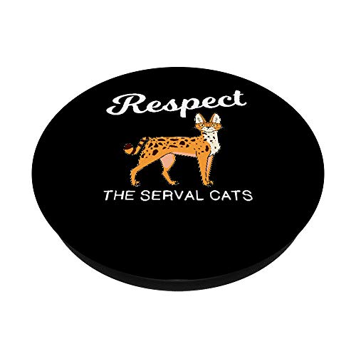 Conciencia de gatos salvajes Respeta a los gatos servales PopSockets PopGrip Intercambiable