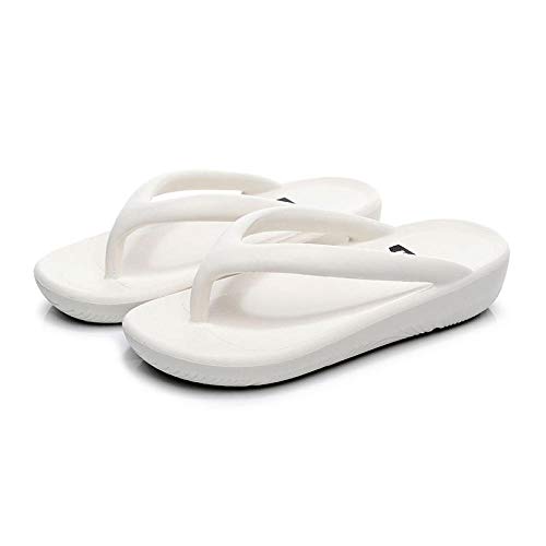 COQUI Sandalia Mujer,Chanclas de Verano Flops Femenino Moda Ropa Coreana Nueva Pareja Zapatos de Playa Gruesa Fondo de Hombre Gran tamaño Fresco hacia-Blanco_35/36