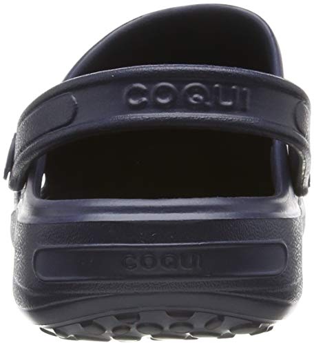 Coqui Zapatos 1353 Mujer Ligero y cómodo Zueco de antibacteriano couqiairtm EVA, con tiras de talón para un agarre perfecto, color Azul, talla 37