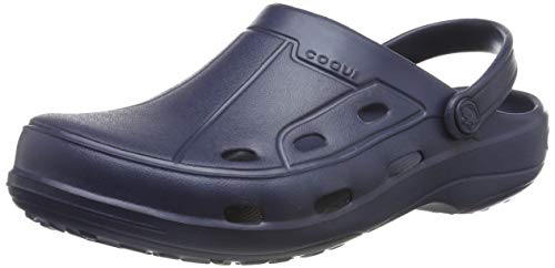 Coqui Zapatos 1353 Mujer Ligero y cómodo Zueco de antibacteriano couqiairtm EVA, con tiras de talón para un agarre perfecto, color Azul, talla 37