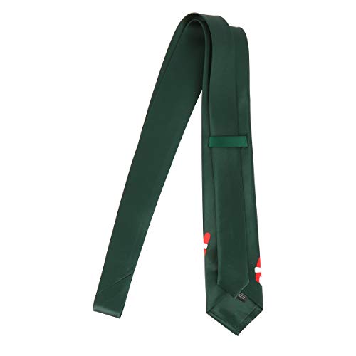 Corbata de Papá Noel Verde, roja y blanca - Corbata de Navidad Original y Elegante - Disfraz de Navidad o Accesorio de Disfraz - Corte Clásico de 7cm - Modelo unisex para Hombre o Mujer