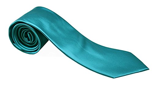 Corbata formal para hombre, lote de 5 unidades al por mayor, color liso, corbatas de boda, 8,9 cm, acabado satinado -  Azul - 