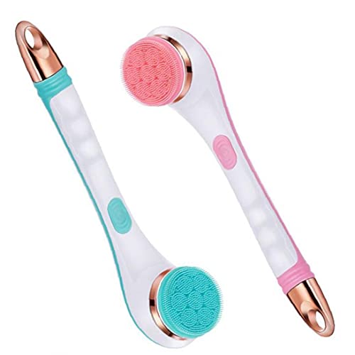 Corps électrique Brosse de Douche Massage Exfoliant Scrubber Souple en Silicone USB Rechargeable 2 Vitesse d'essorage Brosse de nettoyage Rose