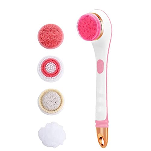 Corps électrique Brosse de Douche Massage Exfoliant Scrubber Souple en Silicone USB Rechargeable 2 Vitesse d'essorage Brosse de nettoyage Rose