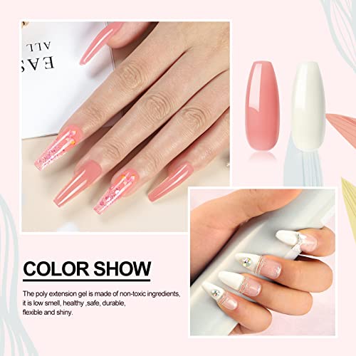 COSCELIA 36W Lampara Kit Uñas de Gel Completo 6x15ML Builder Gel Nail Extensión Esmaltes Semipermanentes de Uñas Gel Construcción Poly Nail Gel Base Top Gel para Manicura Kit