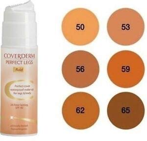 Coverderm - Patas de maquillaje impermeables perfectas para piernas líquidas y cuerpo Spf 40.