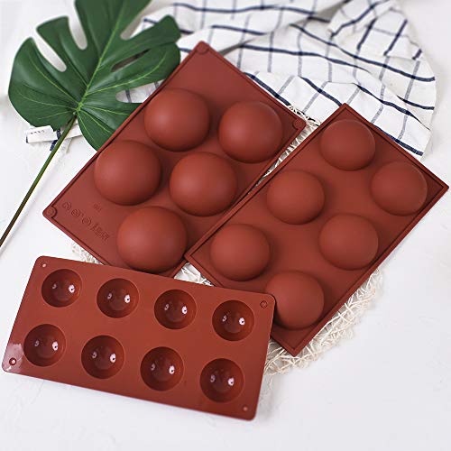 Cozihom Juego de moldes de Silicona semiesfera para Bola de Chocolate, Pastel, gelatina, pudín, jabón casero, Paquete de 3