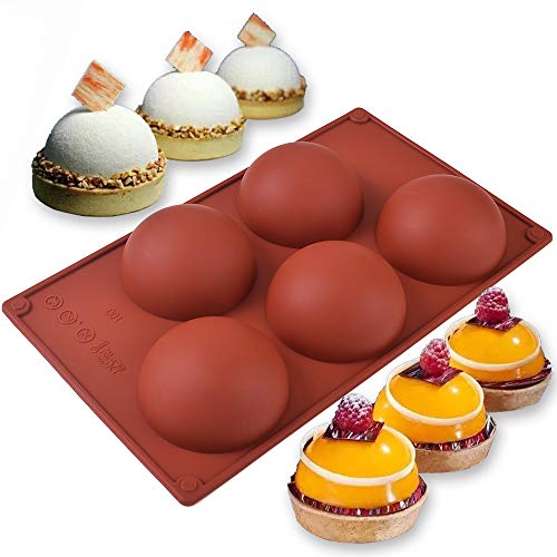 Cozihom Juego de moldes de Silicona semiesfera para Bola de Chocolate, Pastel, gelatina, pudín, jabón casero, Paquete de 3