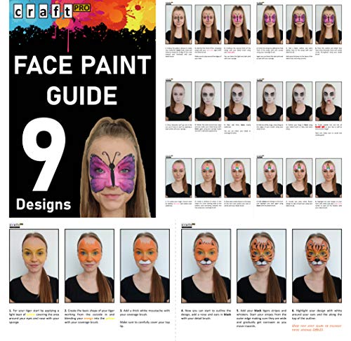 Craft Pro Face & Body Paint Pintura Artística Profesional para La Cara - 54 Piezas. Aprobada para Piel Sensible. Vegano + Cruelty Free. Fácil De Aplicar. Fácil De Quitar