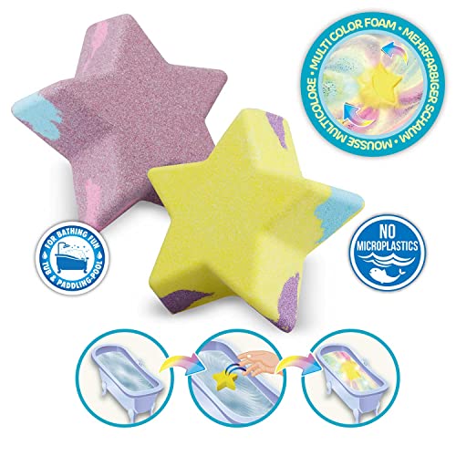 CRAZE INKEE 2 Set Bombas Niños Foamy Star Burbujas en Forma de Estrella Aditivo perfumado con arándanos, Juguetes baño, 30363, Multicolor