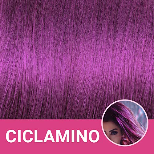 Crazy Fashion - Crema Colorante Semipermanente para el Cabello - Sin Amoníaco, Resorcinol ni PPD - Tintes Temporales para el Cabello - Colorante Ciclamen - Tubo de 100 ml