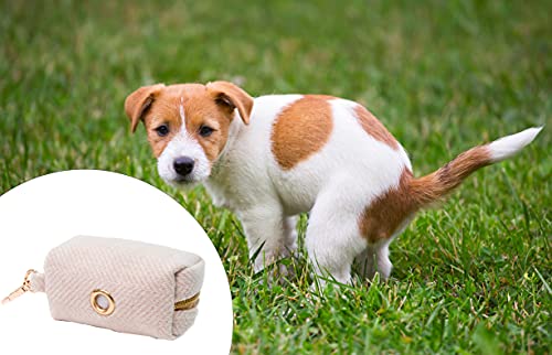 Crea Moderno dispensador de bolsas higiénicas para perros de tela, diseño elegante y moderno (negro)