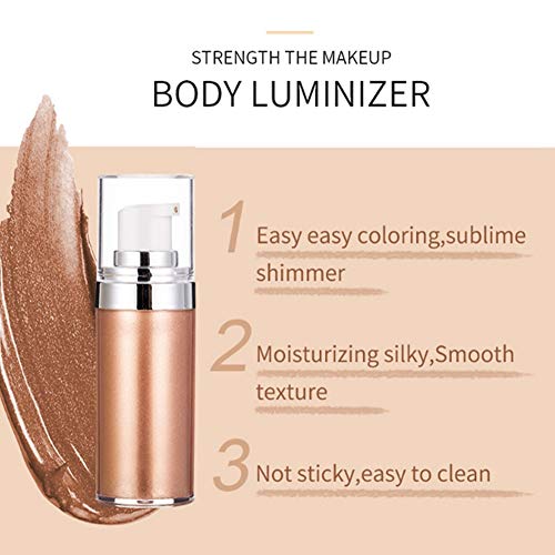 Crema iluminadora, Crema para el contorno de la cara Maquillaje Cara Cuerpo Brillo Bronceadores Cosméticos Iluminador brillante(2 #)