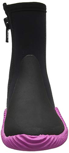Cressi Isla Botas de Buceo con Suela y Cremallera, 5mm, Unisex Adulto, Negro (Black/Pink), XS