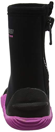 Cressi Isla Botas de Buceo con Suela y Cremallera, 5mm, Unisex Adulto, Negro (Black/Pink), XS