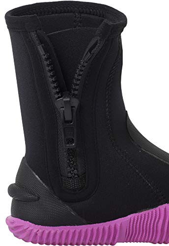 Cressi Isla Botas de Buceo con Suela y Cremallera, 5mm, Unisex Adulto, Negro (Black/Pink), XS