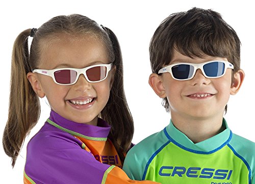 Cressi Yogi - Gafas de Sol para Niños, Unisex, 100% de Protección UV, Blanco/Rosa