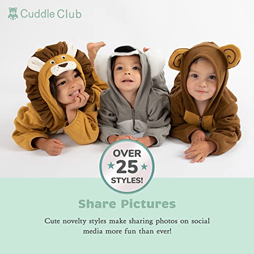 Cuddle Club Mono Polar Bebé para Recién Nacidos a Niños 4 Años - Pijamas Infantiles Chaqueta de Invierno Abrigo Polar Niño Mono de Niños - AstronautOrange0-3m