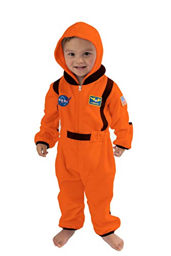 Cuddle Club Mono Polar Bebé para Recién Nacidos a Niños 4 Años - Pijamas Infantiles Chaqueta de Invierno Abrigo Polar Niño Mono de Niños - AstronautOrange0-3m