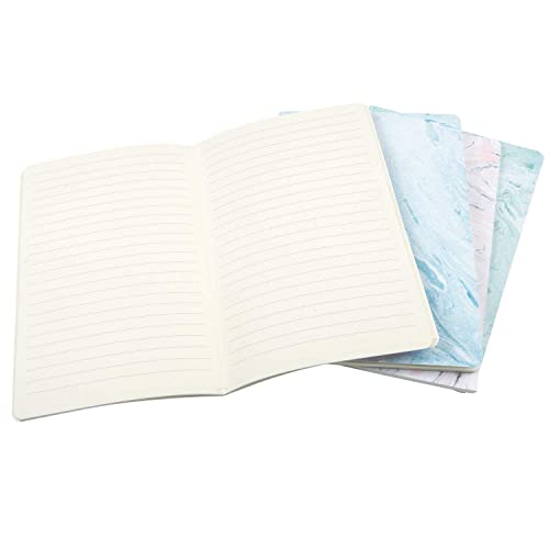 Czemo Pack de 4 Cuaderno A5 Libretas Bonitos Bloc de Notas Cuaderno de Notas Tapa Blanda Cubierta de Kraft Diario de Viaje Pequeña Diarios (Mármol)