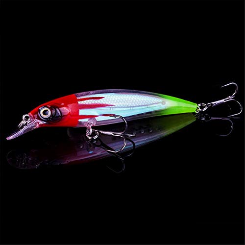 DACCU Señuelos de Pesca Wobblers 3D Eyes Flotante Luminoso Crankbaits para Topwater Sea Carp Cebos Duros Pesca Isca 12 Colores, K