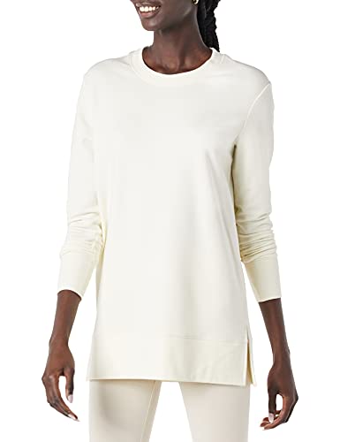 Daily Ritual Terry Cotton and Modal Side-Vent Tunic Camisa Tipo, Crema, XXL