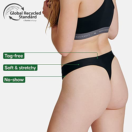 DANISH ENDURANCE Tanga Mujer Materiales Reciclados Pack de 3 (Negro, X-Large)