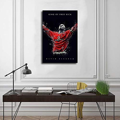 David Beckham - Póster de fútbol y fútbol para decoración de pared, diseño de cuadros para sala de estar, dormitorio, sin marco: 40 x 60 cm