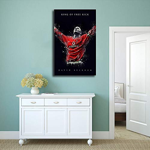 David Beckham - Póster de fútbol y fútbol para decoración de pared, diseño de cuadros para sala de estar, dormitorio, sin marco: 40 x 60 cm