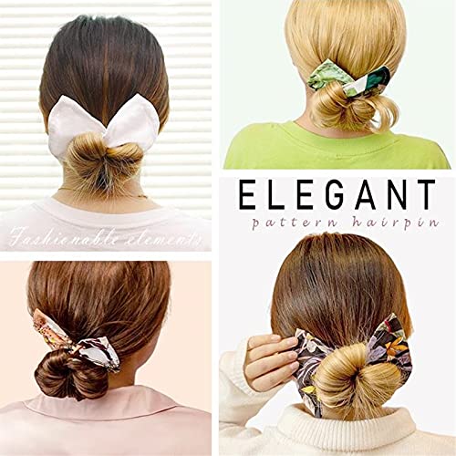 Deft Bun Bollo hábil, Moño Hábil para el Cabello Clip Mágico de Tela Multicolor con Clase Peinado de Giro Francés Donut Bun Herramienta de Peinado Imprescindible (Creamy white)