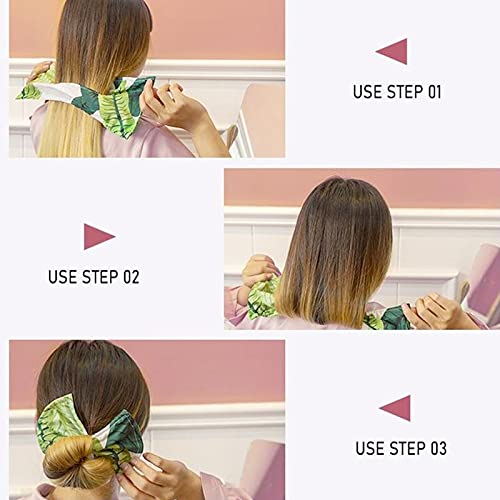 Deft Bun Bollo hábil, Moño Hábil para el Cabello Clip Mágico de Tela Multicolor con Clase Peinado de Giro Francés Donut Bun Herramienta de Peinado Imprescindible (Creamy white)