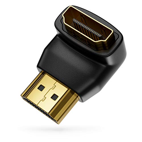 deleyCON HDMI Adaptador de Ángulo de 270° 2 Piezas en Juego - HDMI Tipo A Enchufe y Toma - 4K Ultra HD UHD 3D Full HD 1080p HDR ARC Highspeed con Ethernet