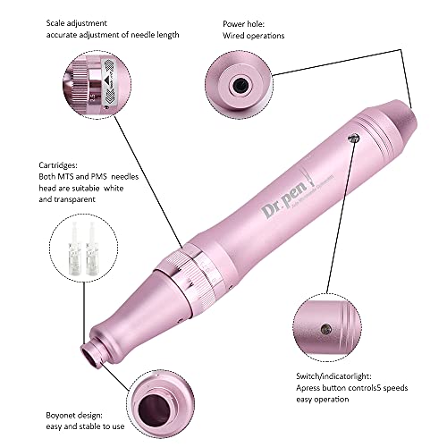 Dermapen de Microagujas Profesional Inalámbrico Eléctrico Dr. Pen Ultima M7 Derma Pen Kit de Herramientas Antienvejecimiento para el Cuidado de la Piel con Agujas de Cartucho de 12 piezas * 12 pines