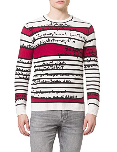 Desigual Jers_atlantico Sudadera, Blanco, M para Hombre