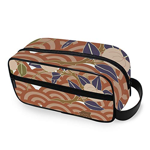 DEZIRO - Neceser de viaje portátil con diseño de flores orientales, impermeable, organizador de maquillaje, bolsa de cosméticos para mujeres y niñas