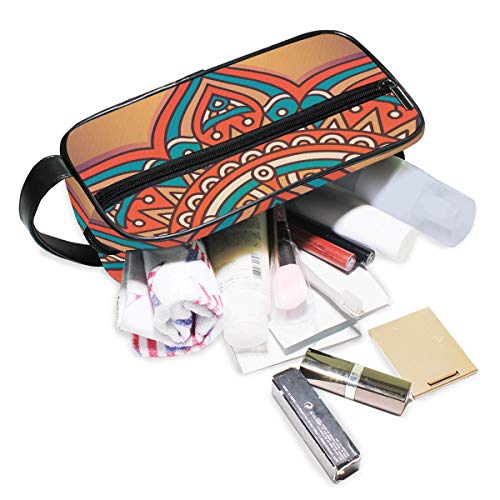 DEZIRO - Neceser de viaje portátil con diseño oriental y estilo oriental, resistente al agua, bolsa organizadora de maquillaje, bolsa de cosméticos para mujeres y niñas