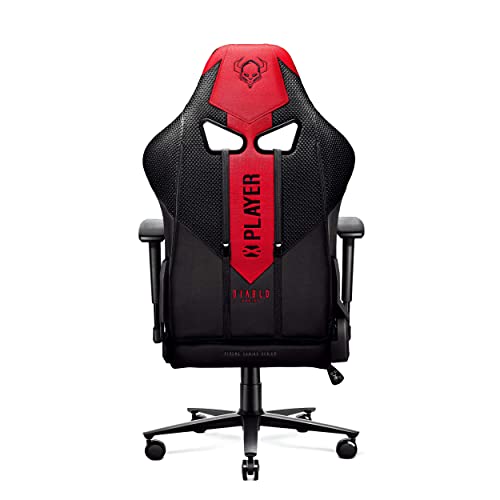 Diablo X-Player 2.0 Silla Gaming Oficina Apoyabrazos 3D Diseño Ergonómico Cuello/Cojín Lumbar Antracita-Carmesí Normal (L)