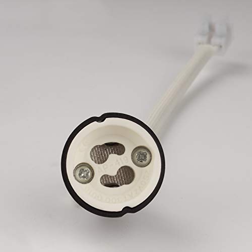 DiCUNO GU10 Portalámparas, 0.75mm² 15CM/150MM Cable, GU10 Conector Base de cerámica para bombilla GU10, 0-250V, 2A, 10 Paquetes