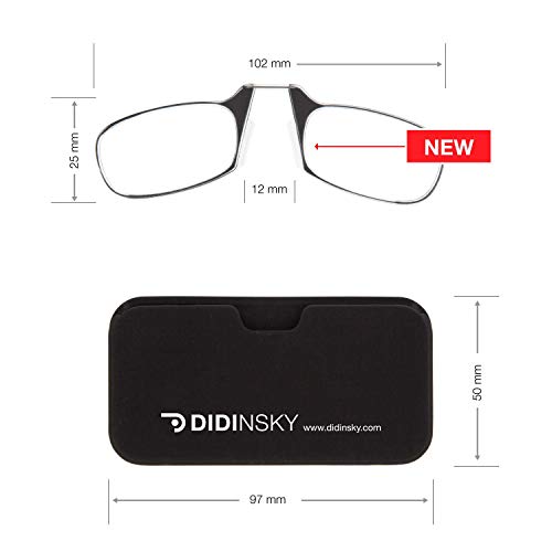 DIDINSKY Gafas de lectura sin patillas graduadas para hombre y mujer transparentes. Gafas de presbicia para hombre y mujer flexibles e irrompibles para vista cansada. Black +3.0 – MOMA