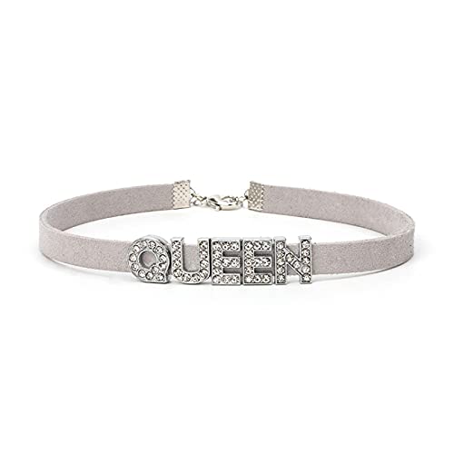 Diseño ligero de lujo nicho inglés alfabeto collar coreano terciopelo completo diamante alfabeto collar hecho a mano joyería del día de San Valentín