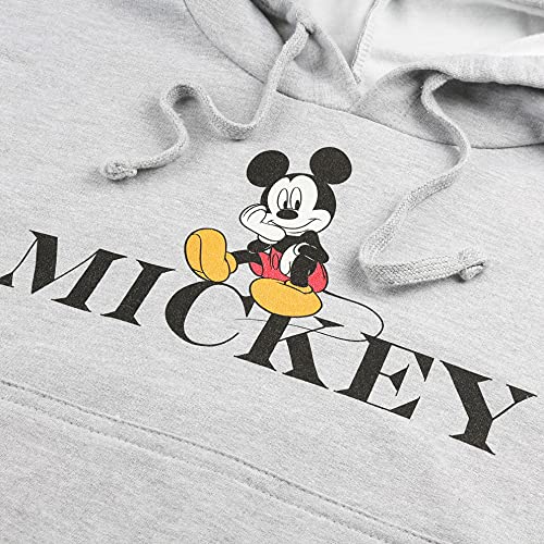 Disney Mickey Chill Sudadera con Capucha, Gris, L para Mujer