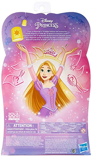 Disney Princess Style Surprise Rapunzel-Muñeca de Moda con 10 Modas y Accesorios, Juguete Sorpresa Oculta para niñas de 3 años en adelante (Hasbro F07815X0)