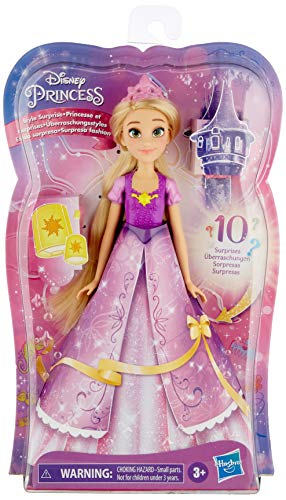 Disney Princess Style Surprise Rapunzel-Muñeca de Moda con 10 Modas y Accesorios, Juguete Sorpresa Oculta para niñas de 3 años en adelante (Hasbro F07815X0)