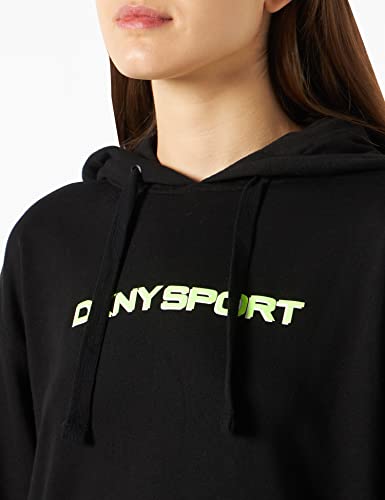 DKNY SPORT Women's Layered Shadow Logo Pull Over Hoodie Camisa, Black, Small De Las Mujeres