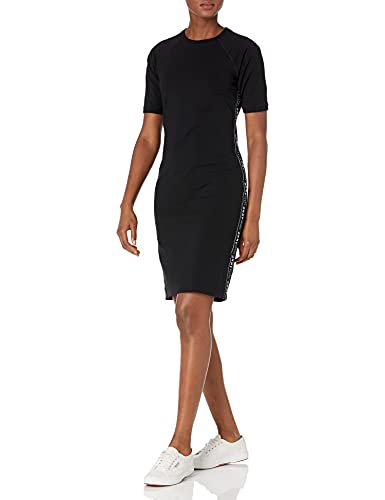 DKNY Sport Women's Sneaker Dress Vestido Informal, Negro con Cinta Negra y Blanca, S para Hombre