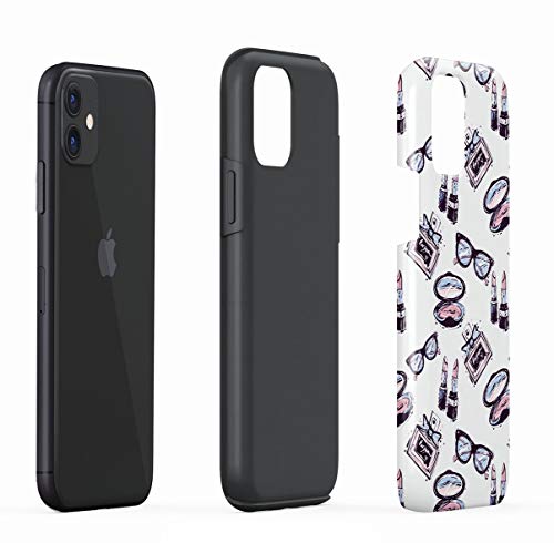 DODOX Cute Vintage Glasses Parfume Girl Stuff Pattern Case Cover Compatible with iPhone 11 Silicone Inner & Outer Hard PC Shell 2 Piece Hybrid Armor
